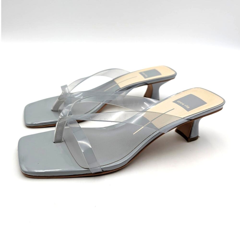 Dolce Vita Brevel Kitten Heel Flip Flop Sandals Women's Dusty Blue Sz US8.5 EU39